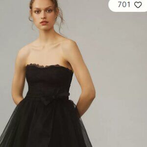 Anthropologie Pilcro Strapless Tulle Lace Mini Midi Dress